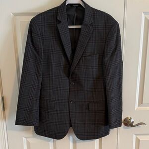Jos. A. Bank Tailored Fit gray plaid blazer Size 42R 100% Wool
